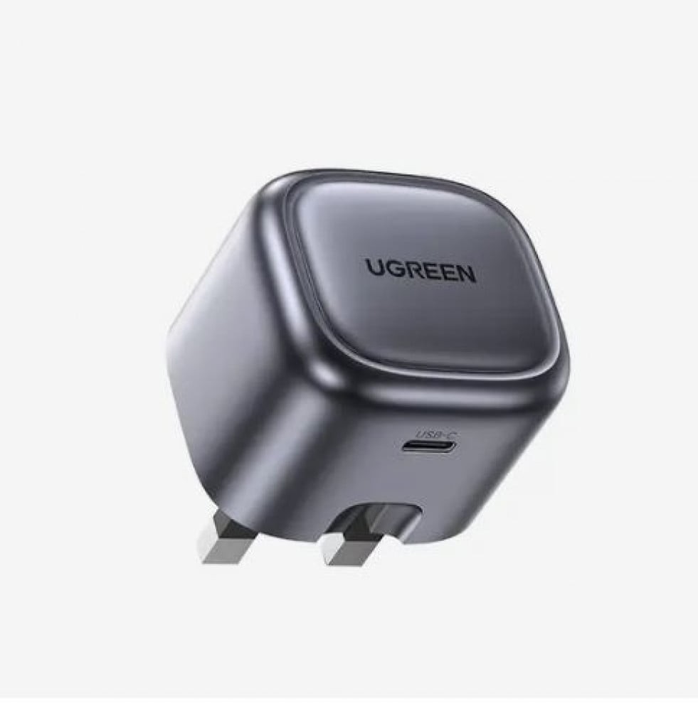 يوجرين - شاحن جداري بمنفذ تايب سي بتقنية GaN وبقوة 20 واط - رمادي