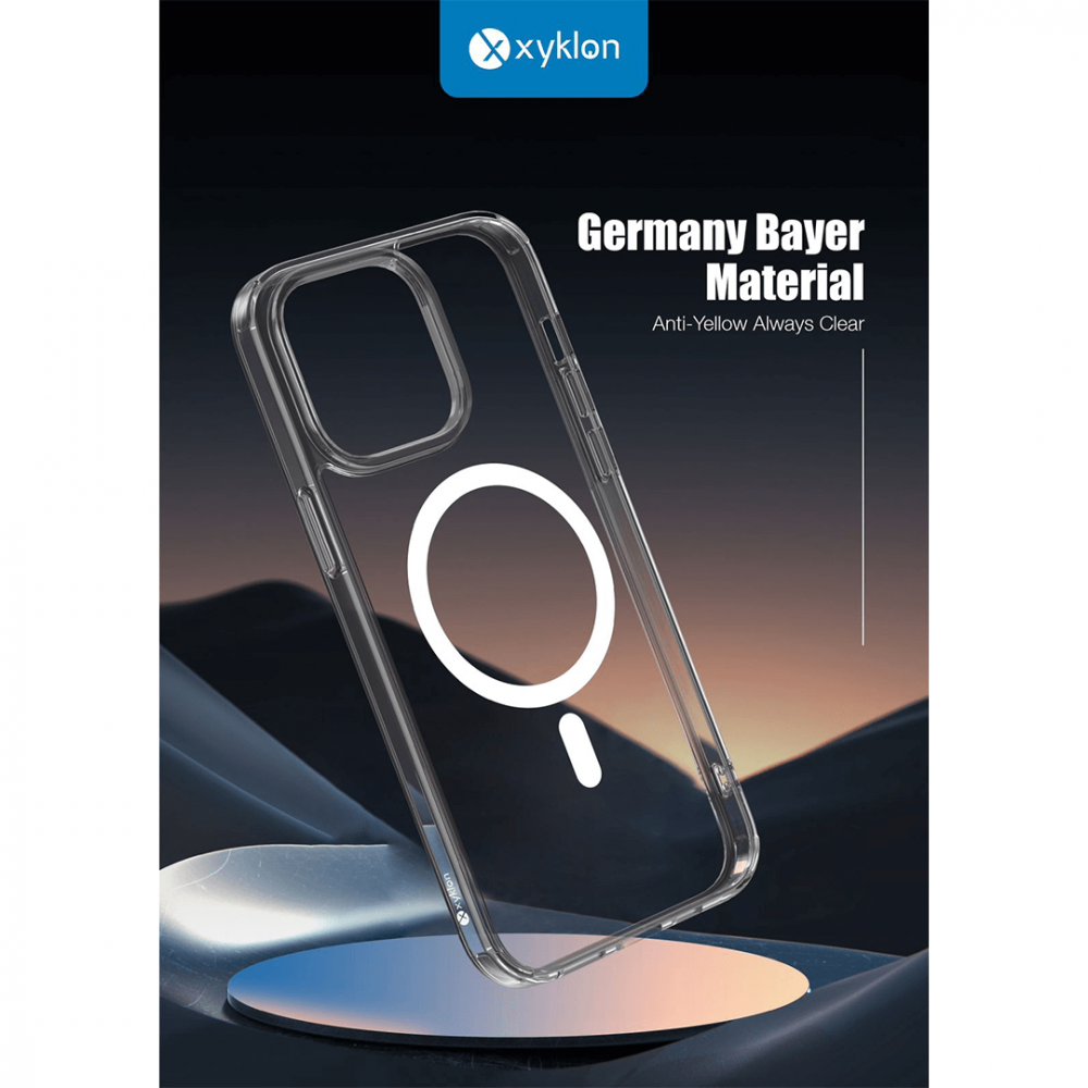 XYKLON - كفر حماية شفاف يدعم الشحن اللاسلكي -ايفون 13 العادي