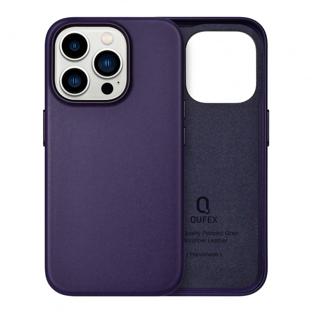 QUFEX - كفر حماية جلد بخاصية الماج سيف بنفسجي - 15 برو