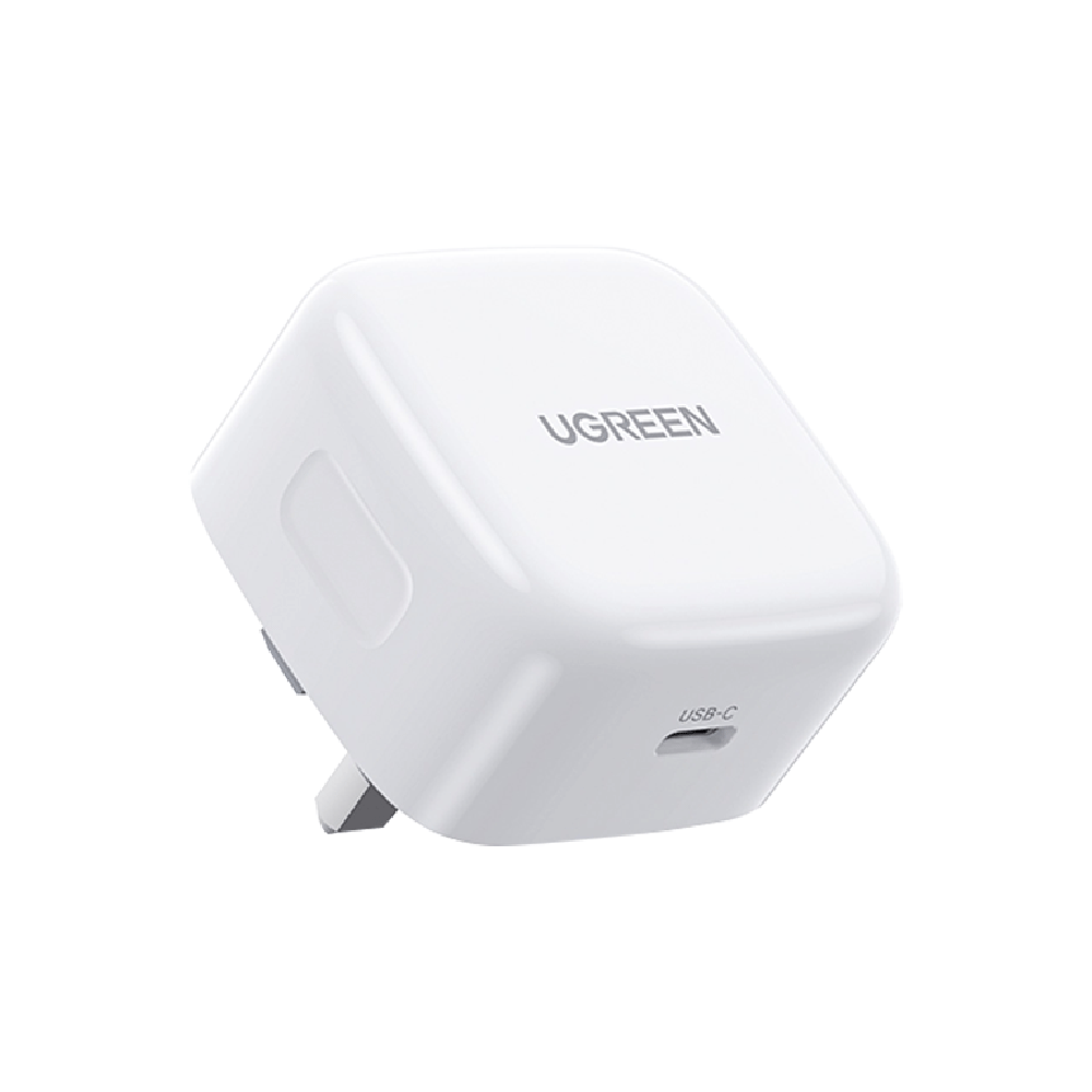يوجرين - شاحن جداري بمنفذ تايب سي بتقنية GaN وبقوة 30 واط - ابيض