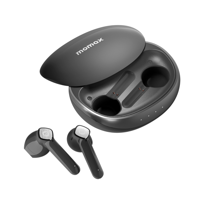 موماكس - سماعة أذن بلوتوث لاسلكي بيلس لايت 3 ترو مع غطاء شاحن - أسود