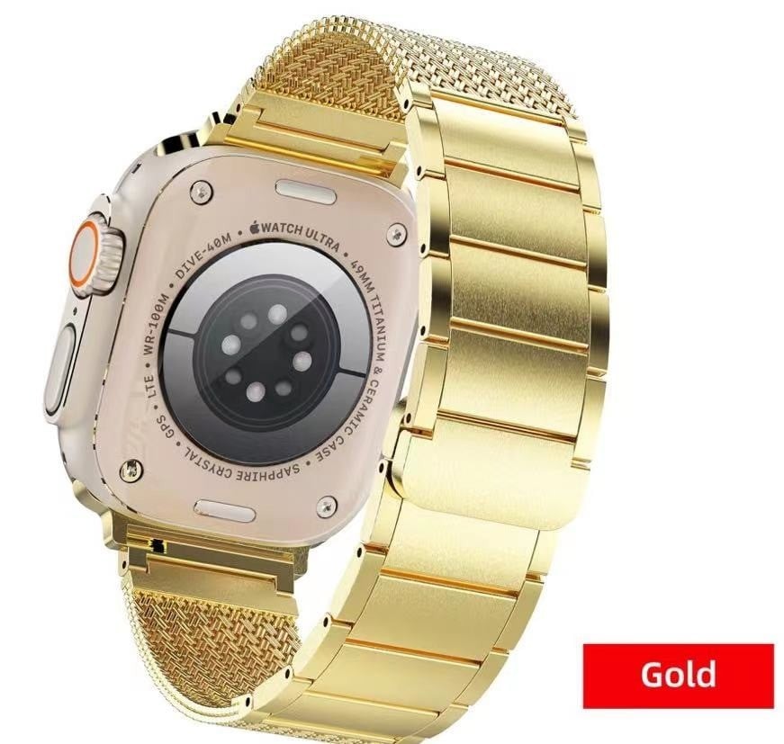 QUFEX - سوار معدني فاخر لساعة ابل 42/44/45/49MM