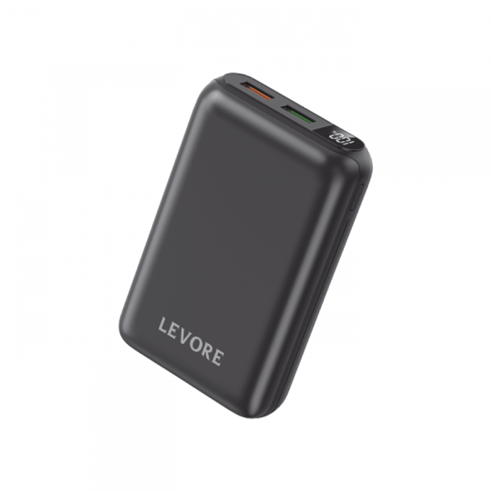 ليفوري - شاحن متنقل بتقنية PD وبقوة 20 واط وسعة 20,000 ملي امبير - أسود