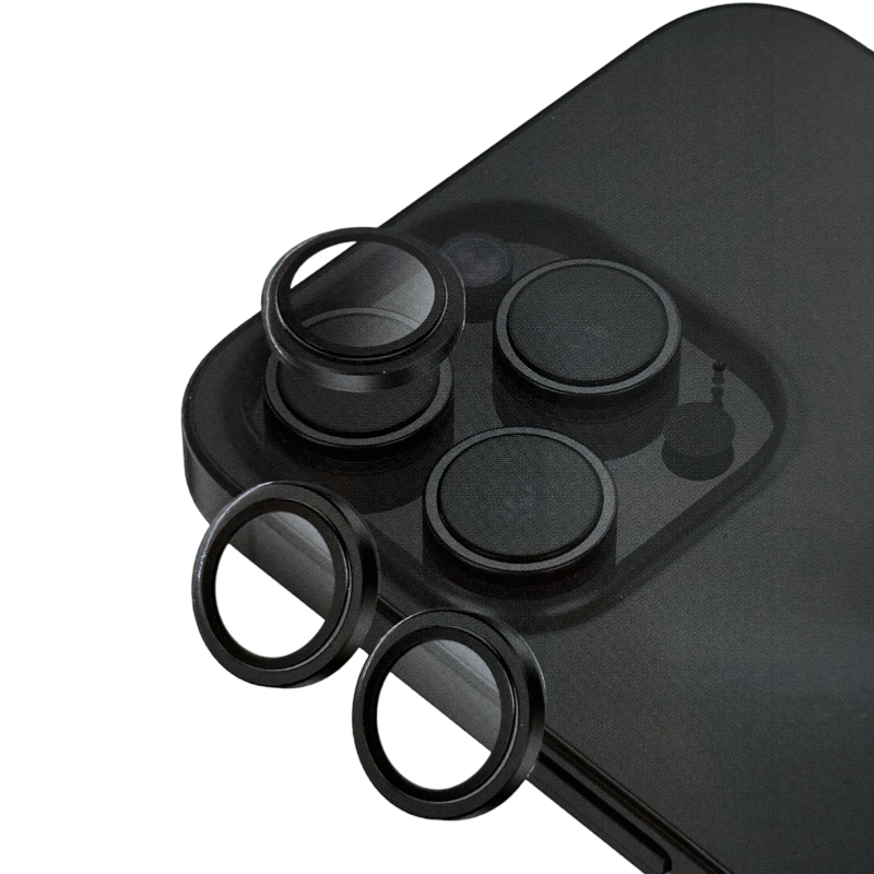 XYKLON - حماية كاميرا مميزه بتقنيه 3D للايفون 15 برو & 15 برو ماكس - التيتانيوم الجرافيت الأسود